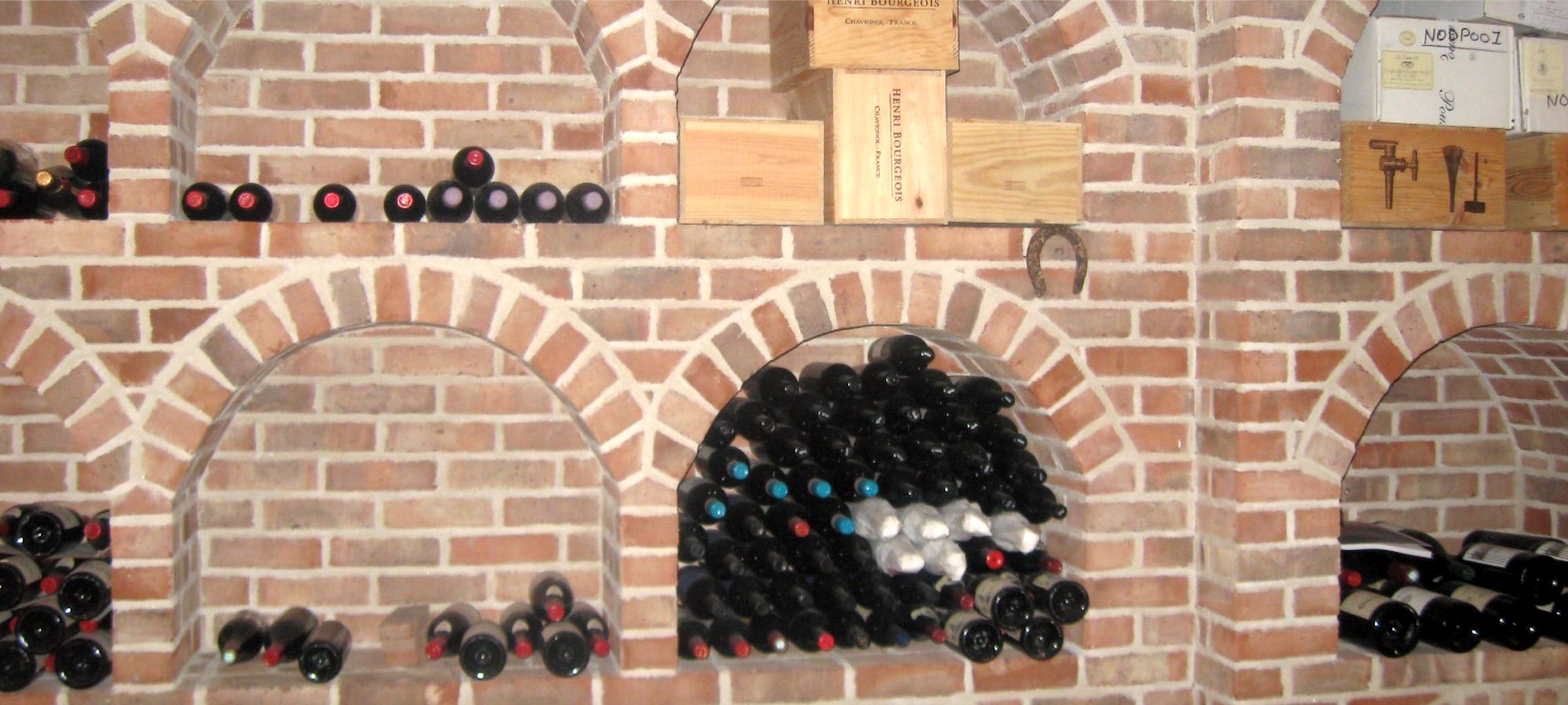Brick wine racks by Old Craft General Building, Dublin, Ireland
